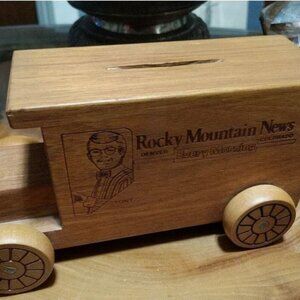 Rocky Mountain News truck Advertising bank. Denver, CO. Toystalgia RARE